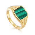 Shangjie Oem Anillos Fashion Gold plaquée Bijoux Femmes Femmes Cube Unique Anneaux de malachite pour fille